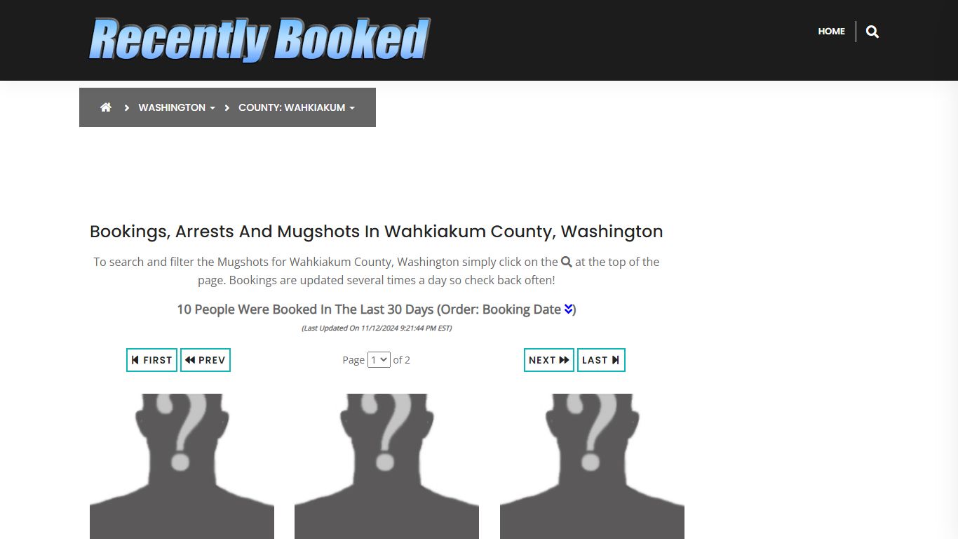 Bookings, Arrests and Mugshots in Wahkiakum County, Washington