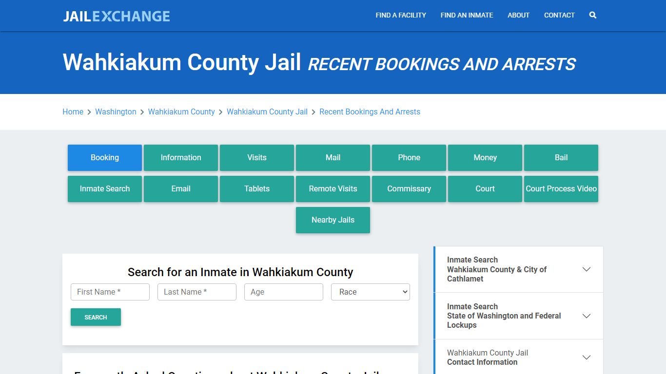 Wahkiakum County Jail Recent Bookings And Arrests - Jail Exchange