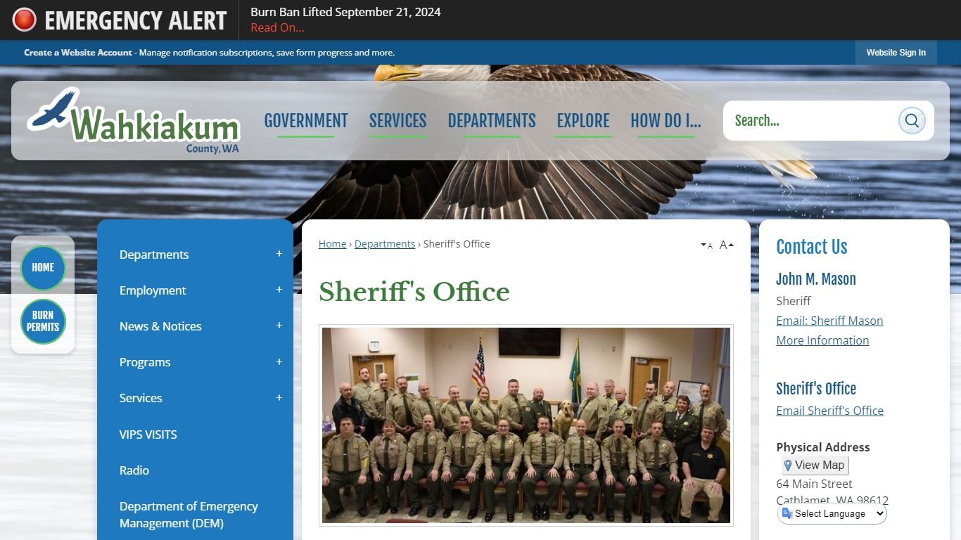 Sheriff's Office | Wahkiakum County, WA